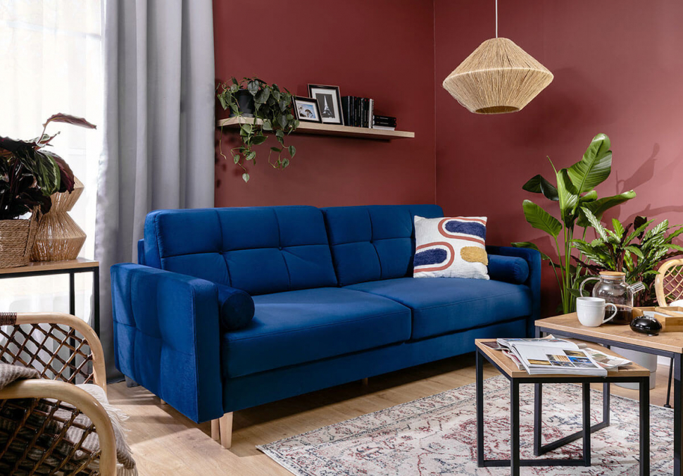 NORET LUX 3DL BRW 3 Seater Sofa Blue Photo