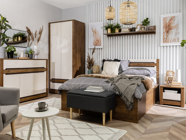 LOZ/160/B RUSO BRW King Size Lift Up Storage Bed