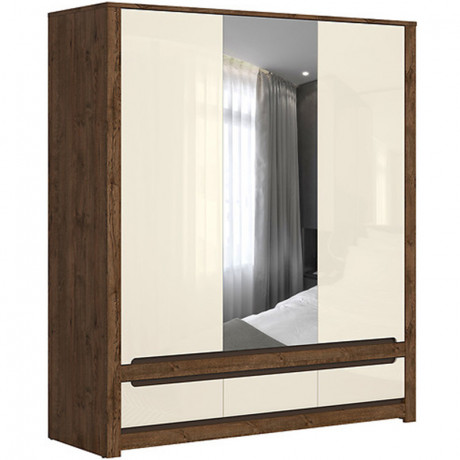 SZF2D1M3S RUSO BRW Mirrored Wardrobe