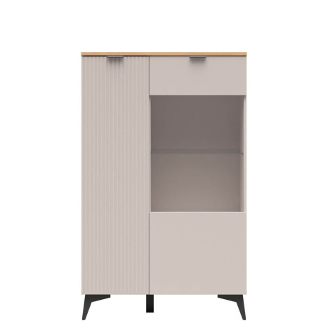 REG1D1W_B VELTON BRW Glass-Fronted Cabinet