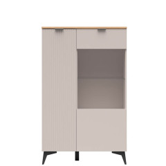 REG1D1W_B VELTON BRW Glass-Fronted Cabinet