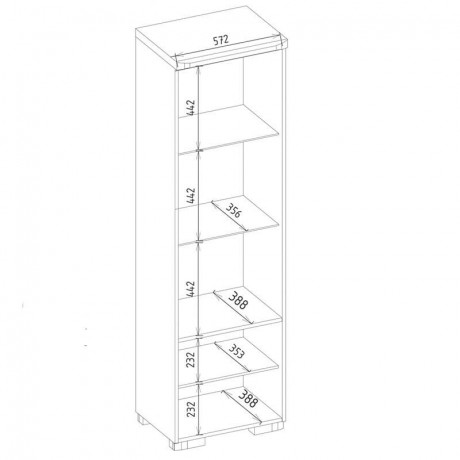RIVA MEBIN Single Glass-Fronted Cabinet Left