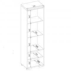 RIVA MEBIN Single Glass-Fronted Cabinet Left