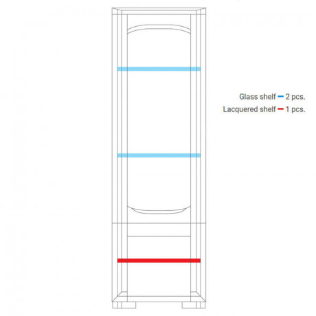 RIVA MEBIN Single Glass-Fronted Cabinet Left