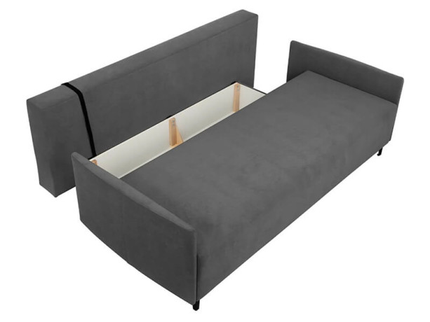 LOGAN LUX 3DL BRW 3 Seater Sofa Bed Grey