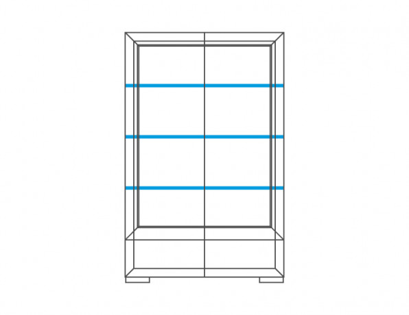 ROSSANO 2DS2D Glass-Fronted Cabinet MEBIN