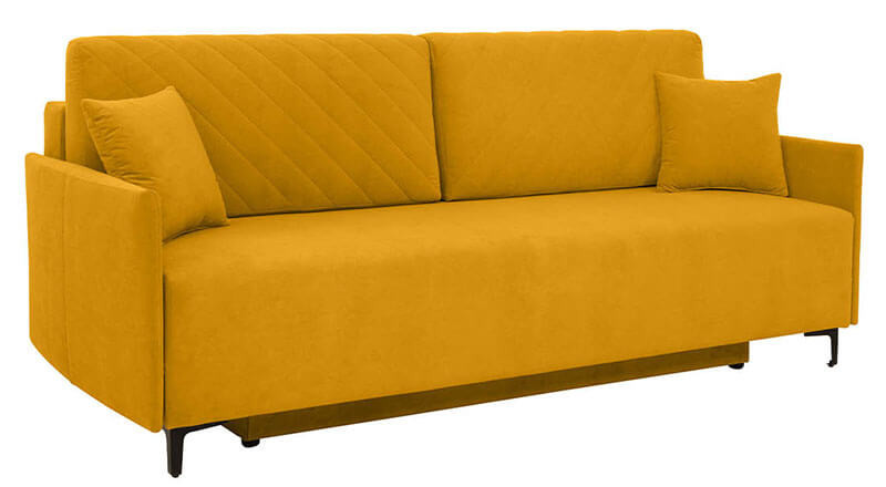 LOGAN LUX 3DL BRW 3 Seater Sofa Bed Yellow