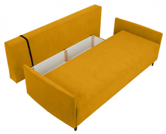 LOGAN LUX 3DL BRW 3 Seater Sofa Bed Yellow