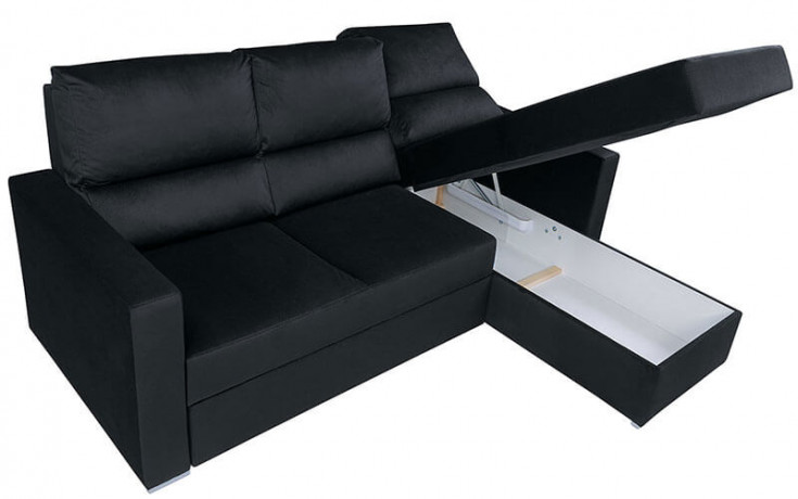 MORANT 2F BRW Corner Sofa Bed Black