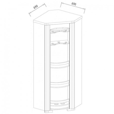 RIVA MEBIN Corner Rotating Cocktail Cabinet