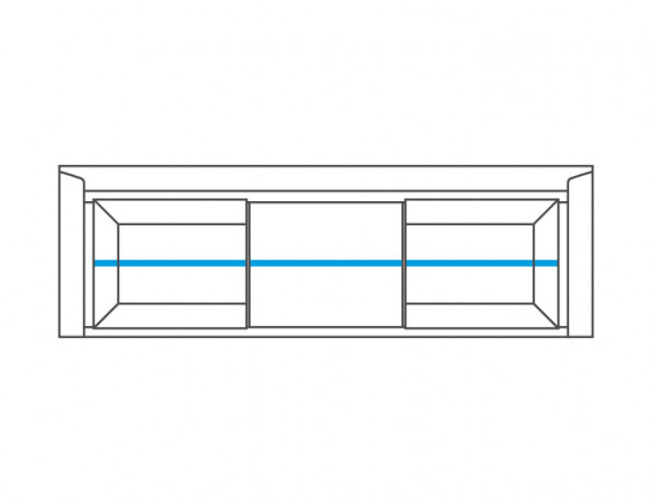SEMPRE 2DS Wide Wall Glass-Fronted Cabinet MEBIN