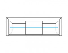 SEMPRE 2DS Wide Wall Glass-Fronted Cabinet MEBIN