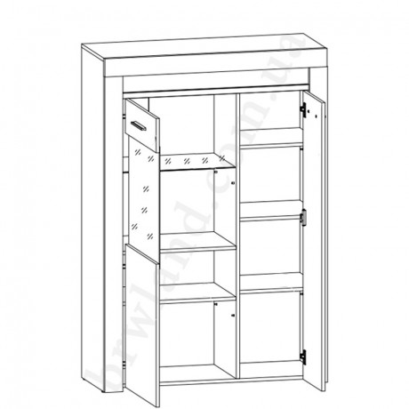 REG1W1D/100 BAYLAR BRW Glass-Fronted Cabinet