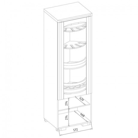 RIVA MEBIN Straight Rotating Cocktail Cabinet