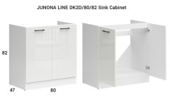 JUNONA LINE 230 BBL Kitchen Set White Gloss