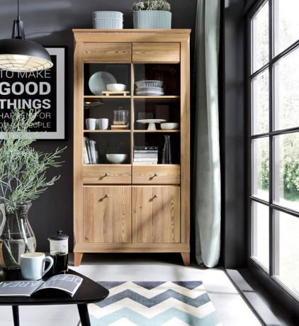 REG2W2D BERGEN BRW Glass-Fronted Cabinet