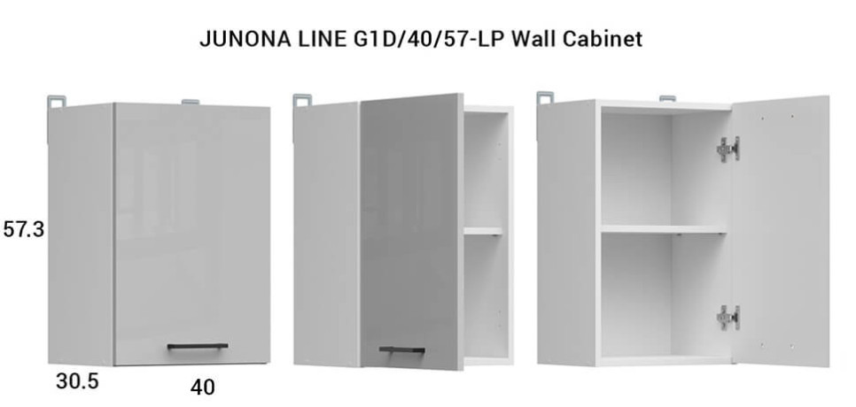 JUNONA LINE 230 BBL Kitchen Set Grey Gloss