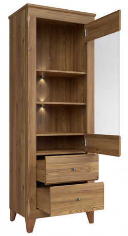 REG1W2S BERGEN BRW Glass-Fronted Cabinet