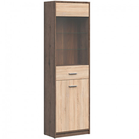 REG1D1W NEPO PLUS BRW Glass-Fronted Cabinet