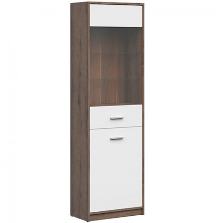 REG1D1W NEPO PLUS BRW Glass-Fronted Cabinet