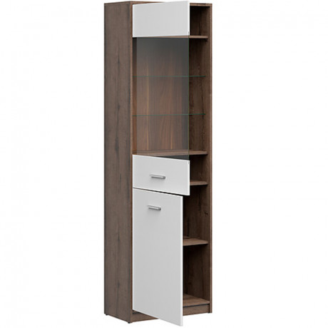 REG1D1W NEPO PLUS BRW Glass-Fronted Cabinet