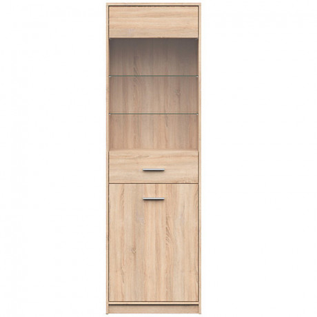REG1D1W NEPO PLUS BRW Glass-Fronted Cabinet