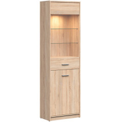 REG1D1W NEPO PLUS BRW Glass-Fronted Cabinet