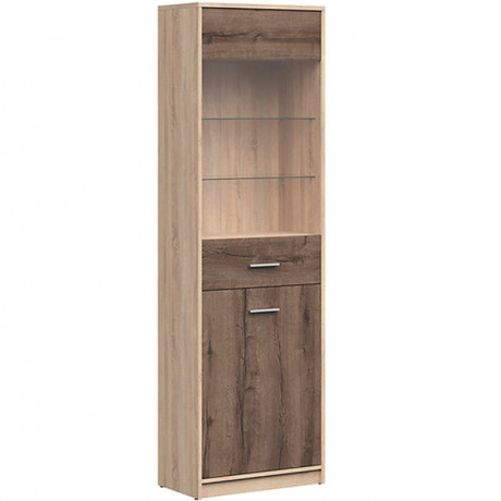 REG1D1W NEPO PLUS BRW Glass-Fronted Cabinet