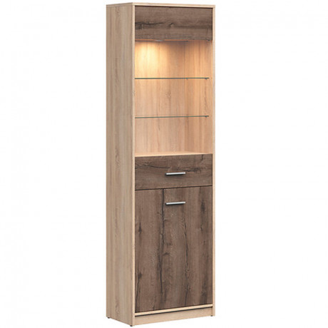 REG1D1W NEPO PLUS BRW Glass-Fronted Cabinet