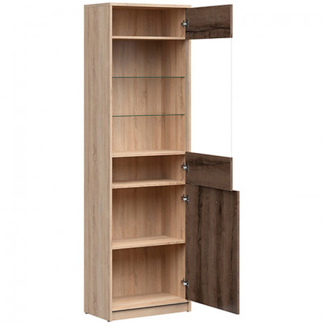 REG1D1W NEPO PLUS BRW Glass-Fronted Cabinet