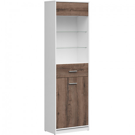 REG1D1W NEPO PLUS BRW Glass-Fronted Cabinet
