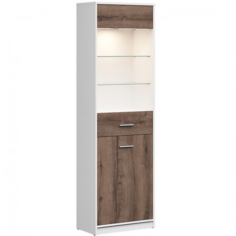 REG1D1W NEPO PLUS BRW Glass-Fronted Cabinet