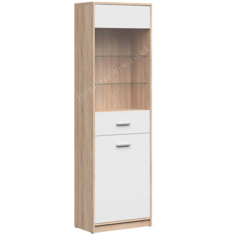 REG1D1W NEPO PLUS BRW Glass-Fronted Cabinet