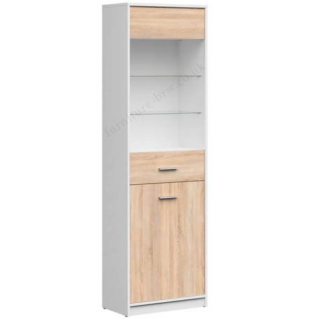 REG1D1W NEPO PLUS BRW Glass-Fronted Cabinet