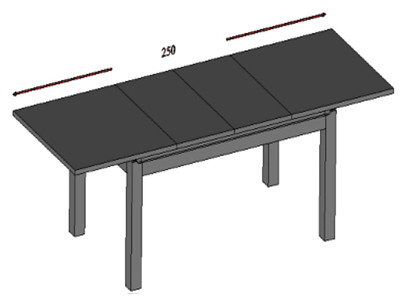 CORINO Unfolded Table 160-250 MEBIN
