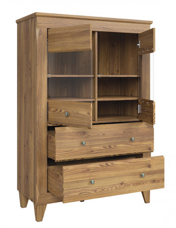 REG2W2S BERGEN BRW Glass-Fronted Cabinet