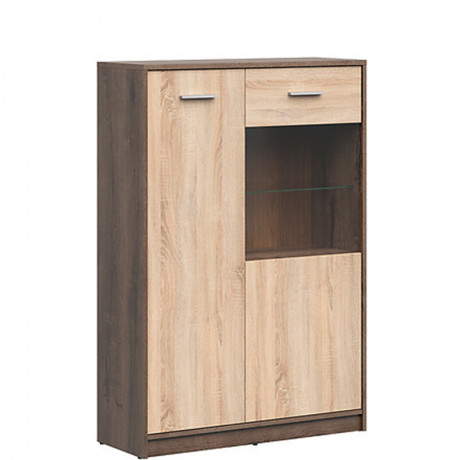 REG1D1W/90 NEPO PLUS BRW Glass-Fronted Cabinet