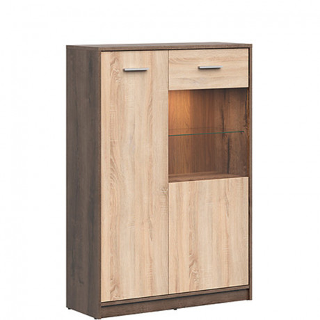 REG1D1W/90 NEPO PLUS BRW Glass-Fronted Cabinet