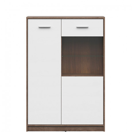 REG1D1W/90 NEPO PLUS BRW Glass-Fronted Cabinet