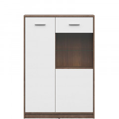 REG1D1W/90 NEPO PLUS BRW Glass-Fronted Cabinet