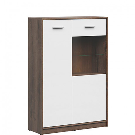 REG1D1W/90 NEPO PLUS BRW Glass-Fronted Cabinet