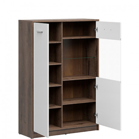 REG1D1W/90 NEPO PLUS BRW Glass-Fronted Cabinet