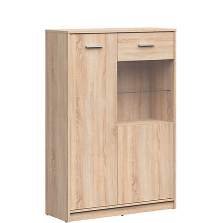 REG1D1W/90 NEPO PLUS BRW Glass-Fronted Cabinet