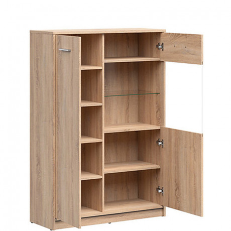 REG1D1W/90 NEPO PLUS BRW Glass-Fronted Cabinet