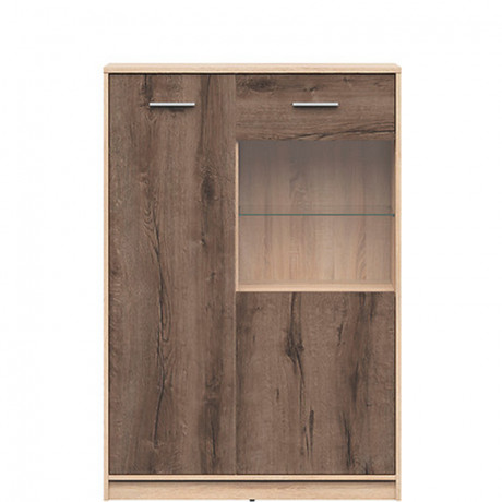 REG1D1W/90 NEPO PLUS BRW Glass-Fronted Cabinet