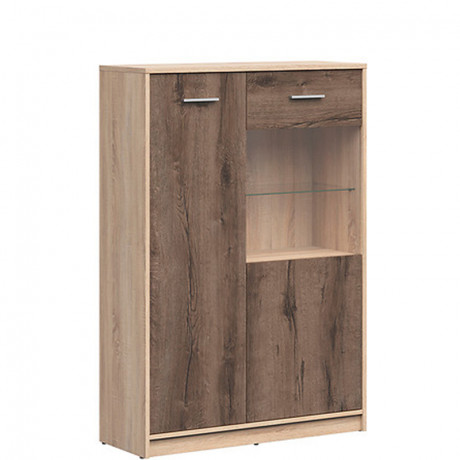 REG1D1W/90 NEPO PLUS BRW Glass-Fronted Cabinet