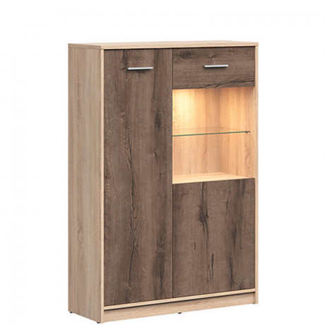 REG1D1W/90 NEPO PLUS BRW Glass-Fronted Cabinet