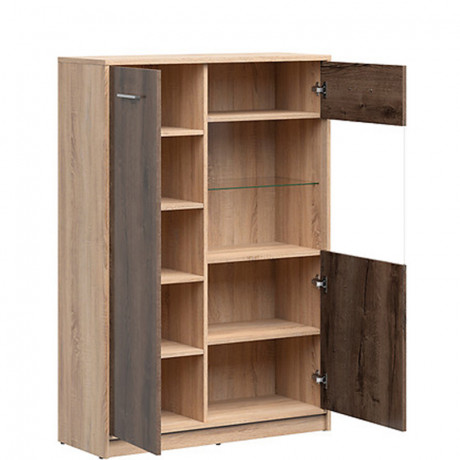 REG1D1W/90 NEPO PLUS BRW Glass-Fronted Cabinet