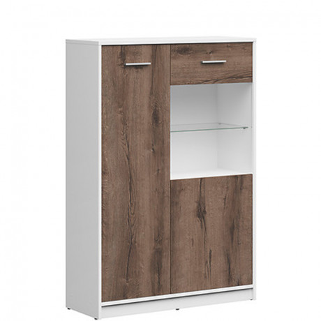 REG1D1W/90 NEPO PLUS BRW Glass-Fronted Cabinet