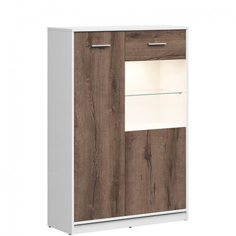 REG1D1W/90 NEPO PLUS BRW Glass-Fronted Cabinet
